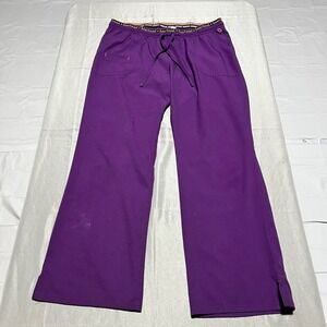 Heartsoul 20110P Scrub Pants Eggplant Purple Drawstring Large Petite Womens L P